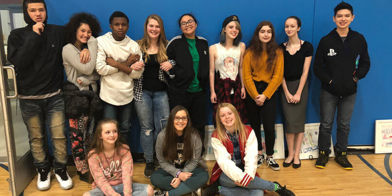 BCMA alumni students visiting the school