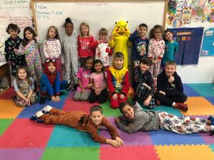 BCMA student wearing pajamas from Nana's Pajamas