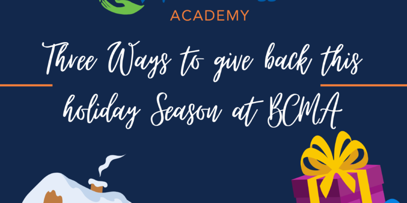 BCMA Three Ways to Give Back this Holiday Season at BCMA Web Graphic